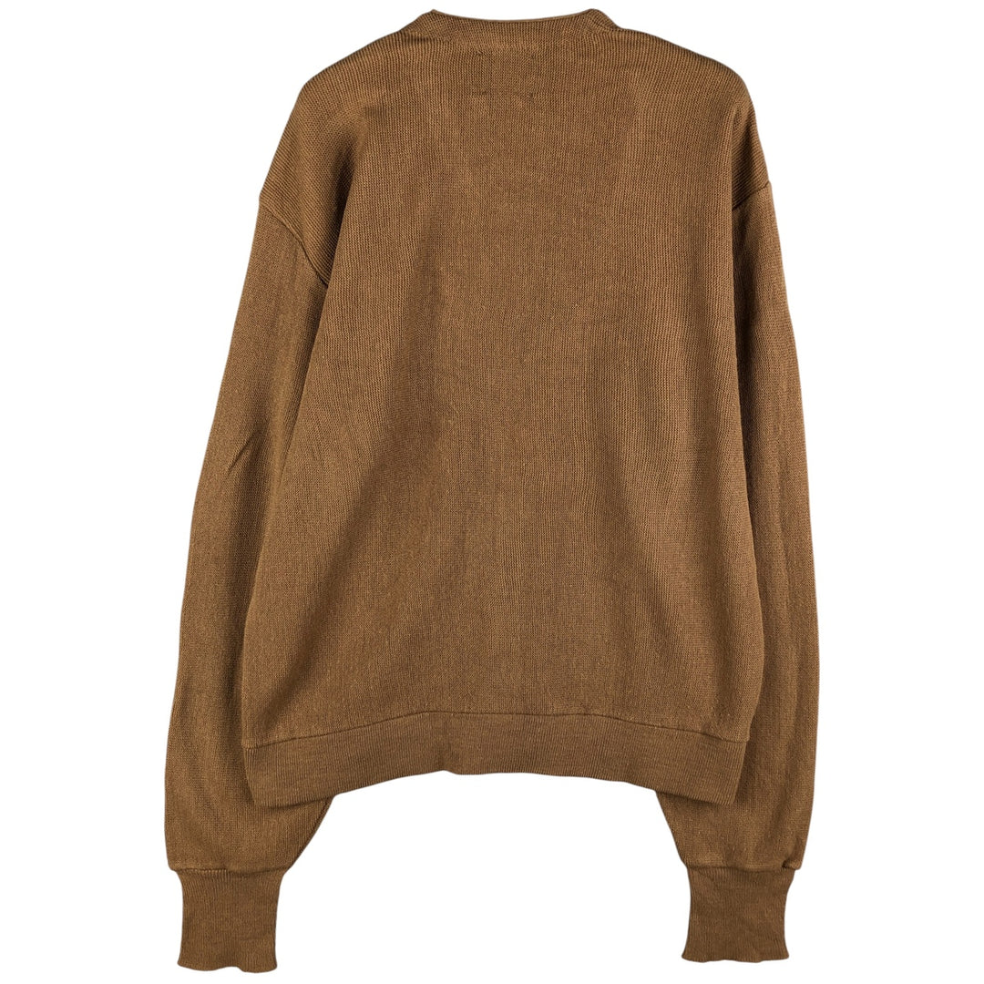 90'S Jantzen acrylic knit cardigan, made in the USA, men's size L, vintage acrylic beige type brown Vintage Second Hand