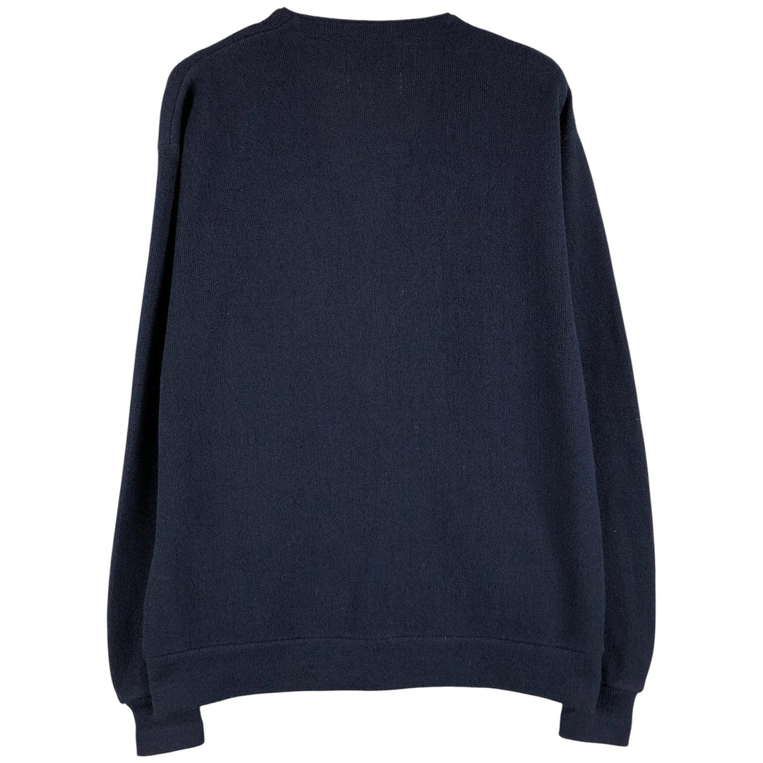 Vintage 80s-90'S Arnold Palmer acrylic knit cardigan, made in the USA, size L, men's acrylic navy blue type Vintage Second Hand
