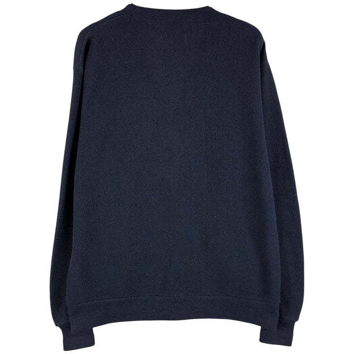 Vintage 80s-90'S Arnold Palmer acrylic knit cardigan, made in the USA, size L, men's acrylic navy blue type Vintage Second Hand