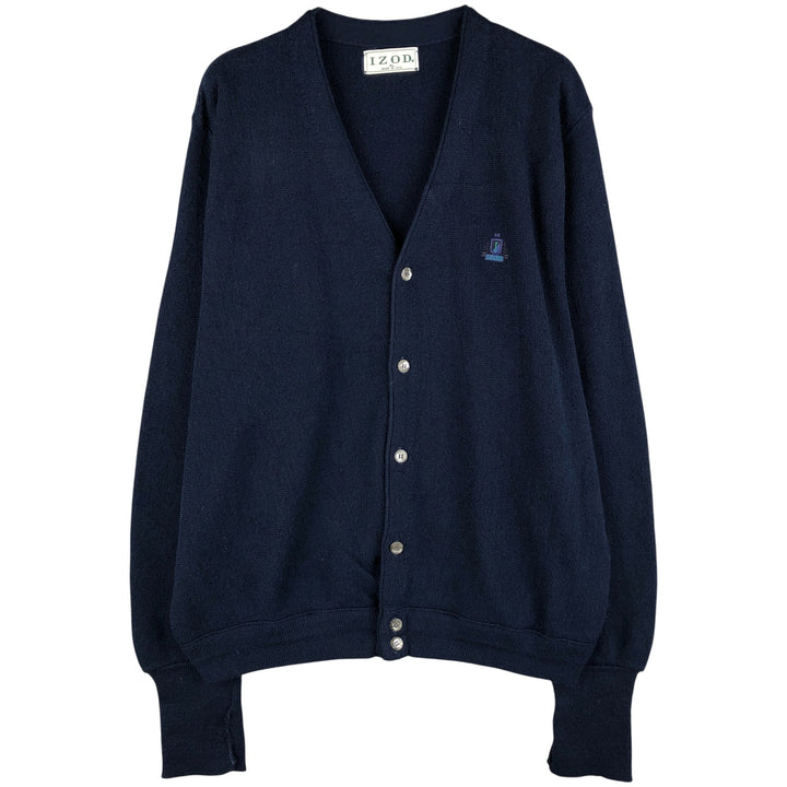 Vintage IZOD acrylic knit cardigan, made in the USA, men's size XL acrylic navy blue type Vintage Second Hand
