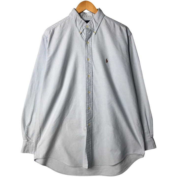 Ralph Lauren YARMOUTH long sleeve button down shirt, men's size L cotton Blue type light blue Vintage Second Hand