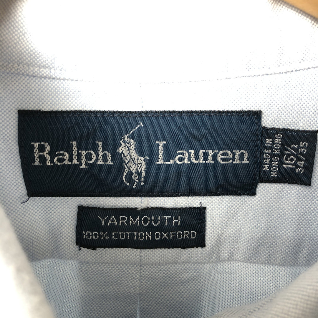Ralph Lauren YARMOUTH long sleeve button down shirt, men's size L cotton Blue type light blue Vintage Second Hand