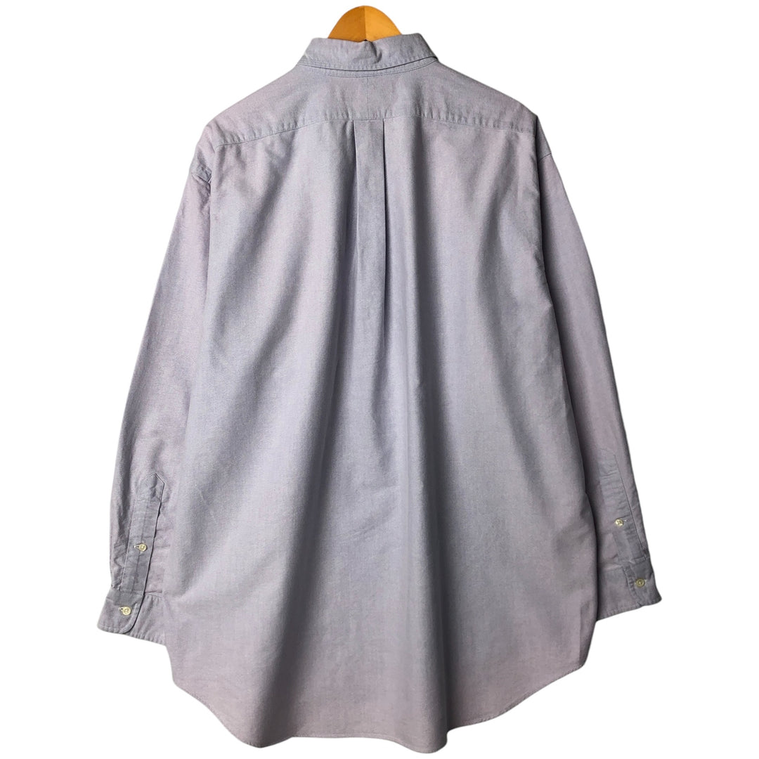 Ralph Lauren YARMOUTH long sleeve button down shirt, men's XL size cotton Blue type light blue Vintage Second Hand