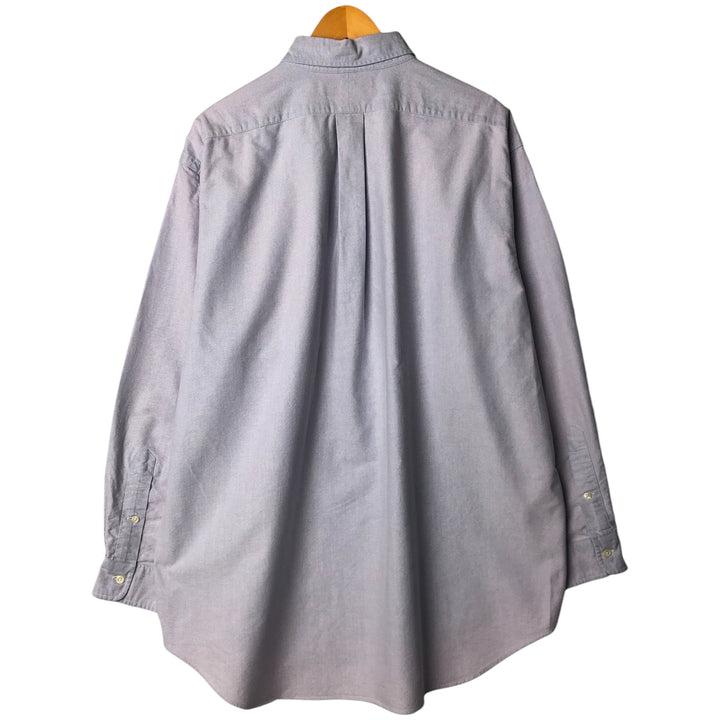 Ralph Lauren YARMOUTH long sleeve button down shirt, men's XL size cotton Blue type light blue Vintage Second Hand