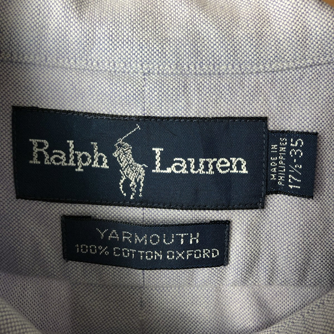 Ralph Lauren YARMOUTH long sleeve button down shirt, men's XL size cotton Blue type light blue Vintage Second Hand