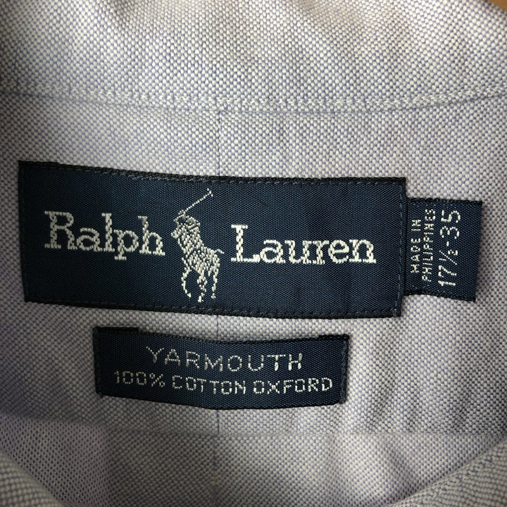 Ralph Lauren YARMOUTH long sleeve button down shirt, men's XL size cotton Blue type light blue Vintage Second Hand