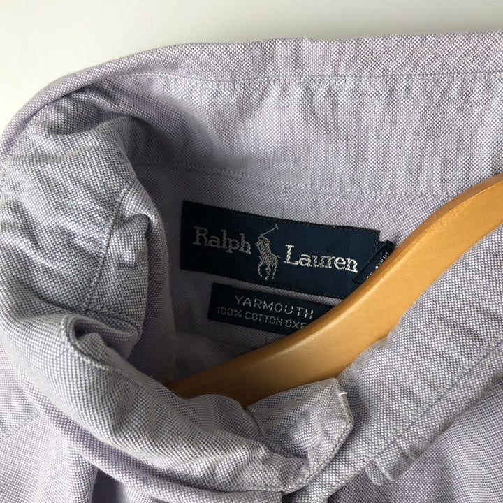 Ralph Lauren YARMOUTH long sleeve button down shirt, men's XL size cotton Blue type light blue Vintage Second Hand