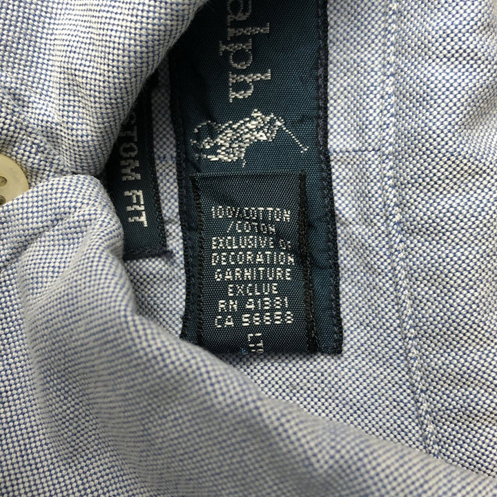 Ralph Lauren CUSTOM FIT long sleeve button down shirt, men's XL size cotton Blue type light blue Vintage Second Hand
