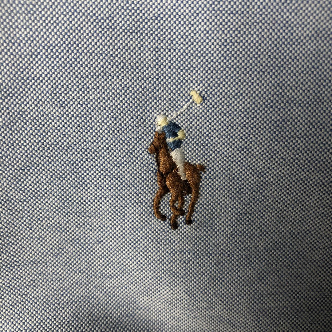 Ralph Lauren CUSTOM FIT long sleeve button down shirt, men's XL size cotton Blue type light blue Vintage Second Hand