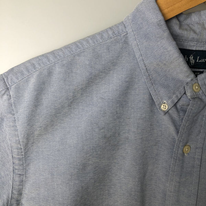 Ralph Lauren CUSTOM FIT long sleeve button down shirt, men's XL size cotton Blue type light blue Vintage Second Hand
