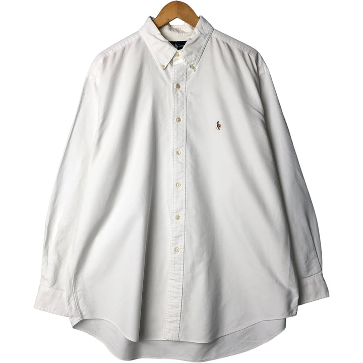 Ralph Lauren YARMOUTH long sleeve button down shirt, men's XL size cotton white type Vintage Second Hand