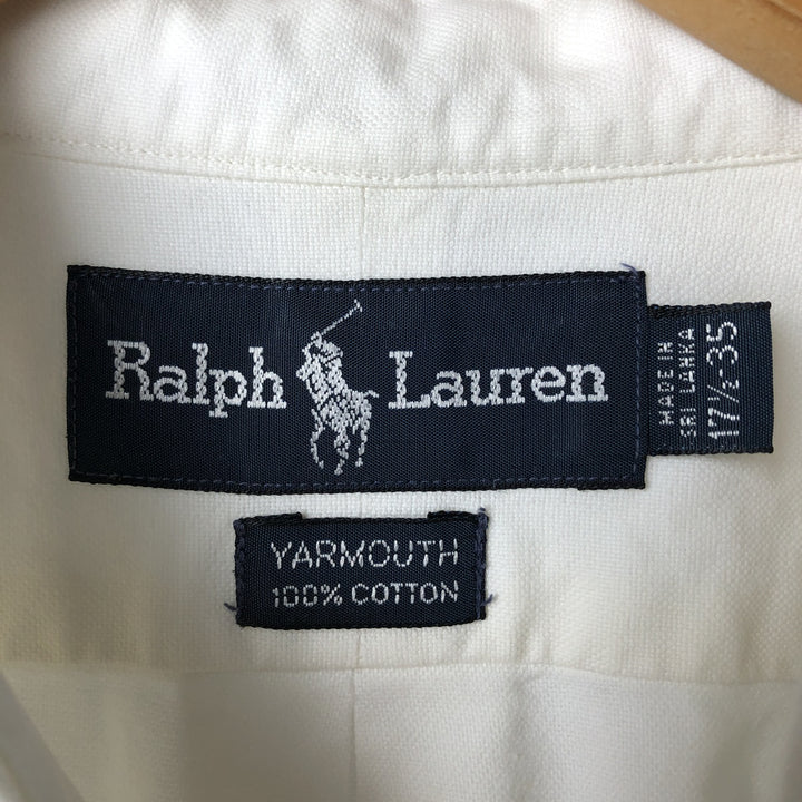 Ralph Lauren YARMOUTH long sleeve button down shirt, men's XL size cotton white type Vintage Second Hand