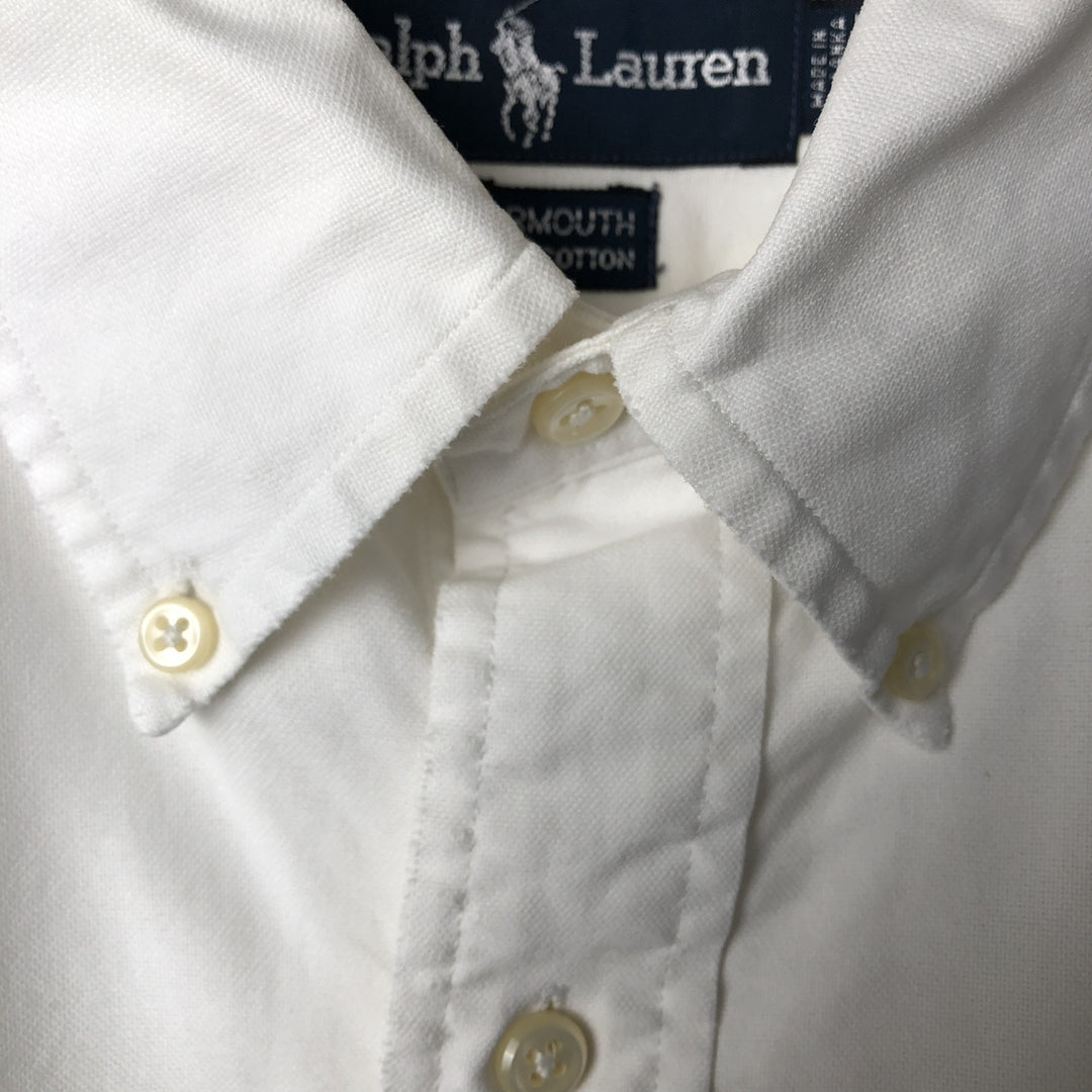 Ralph Lauren YARMOUTH long sleeve button down shirt, men's XL size cotton white type Vintage Second Hand