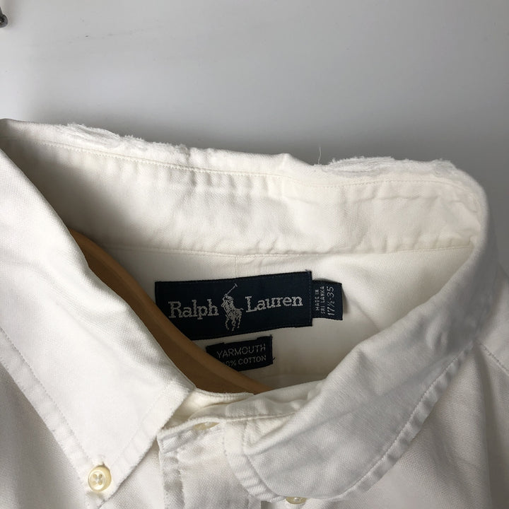 Ralph Lauren YARMOUTH long sleeve button down shirt, men's XL size cotton white type Vintage Second Hand