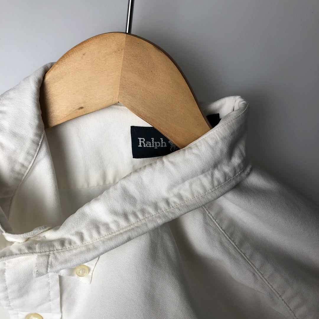 Ralph Lauren YARMOUTH long sleeve button down shirt, men's XL size cotton white type Vintage Second Hand