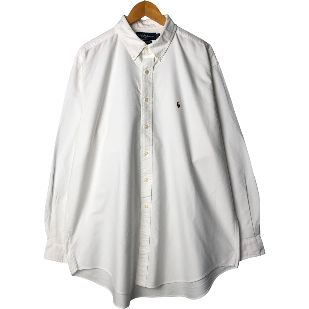 Ralph Lauren YARMOUTH long sleeve button down shirt, men's XL size cotton white type Vintage Second Hand