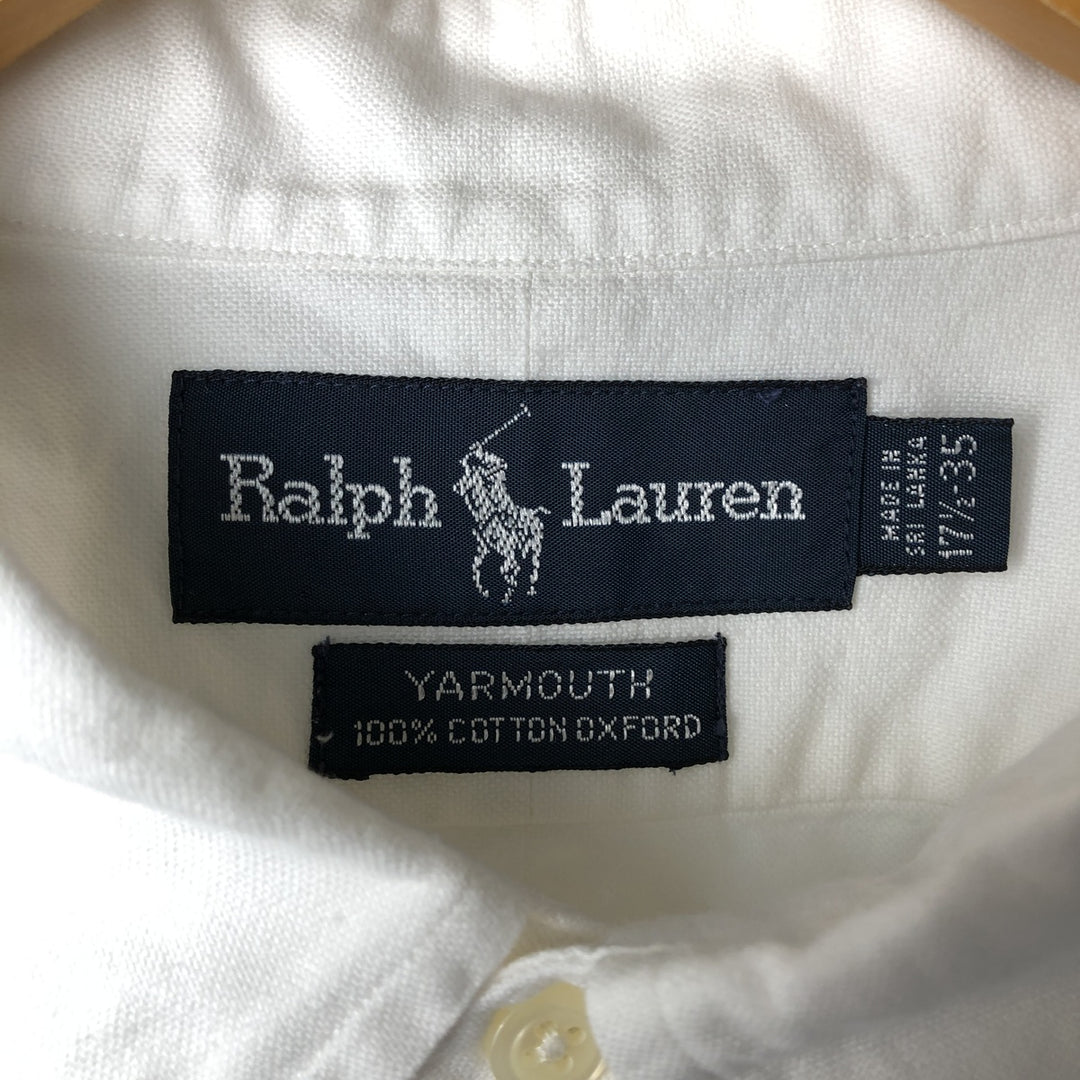 Ralph Lauren YARMOUTH long sleeve button down shirt, men's XL size cotton white type Vintage Second Hand