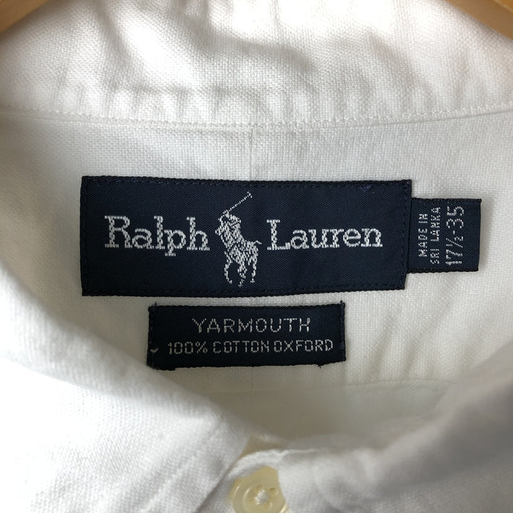 Ralph Lauren YARMOUTH long sleeve button down shirt, men's XL size cotton white type Vintage Second Hand