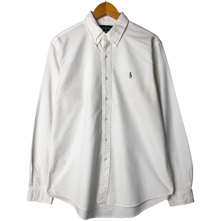 Ralph Lauren CUSTOM FIT long sleeve button down shirt, men's size L cotton white type Vintage Second Hand