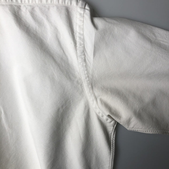 Ralph Lauren CUSTOM FIT long sleeve button down shirt, men's size L cotton white type Vintage Second Hand