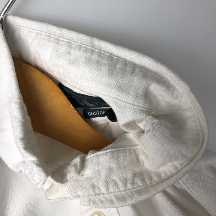Ralph Lauren CUSTOM FIT long sleeve button down shirt, men's size L cotton white type Vintage Second Hand