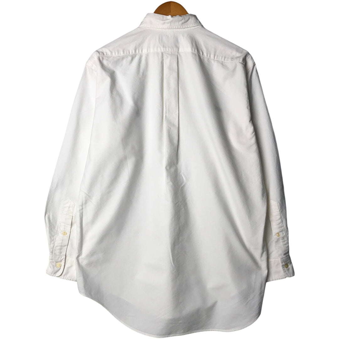 Ralph Lauren YARMOUTH long sleeve button down shirt, men's size M cotton white type Vintage Second Hand