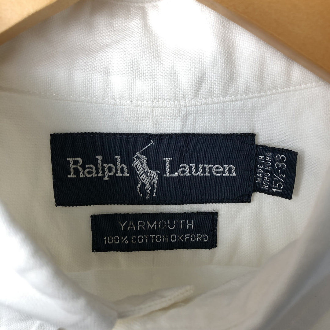 Ralph Lauren YARMOUTH long sleeve button down shirt, men's size M cotton white type Vintage Second Hand