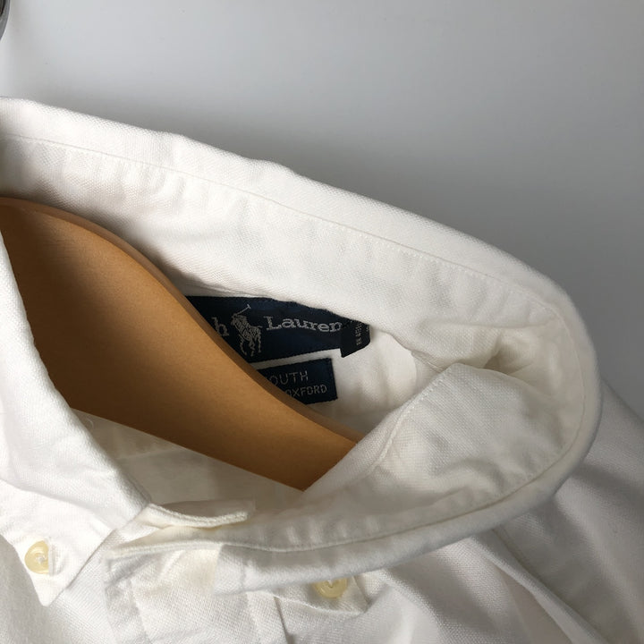 Ralph Lauren YARMOUTH long sleeve button down shirt, men's size M cotton white type Vintage Second Hand