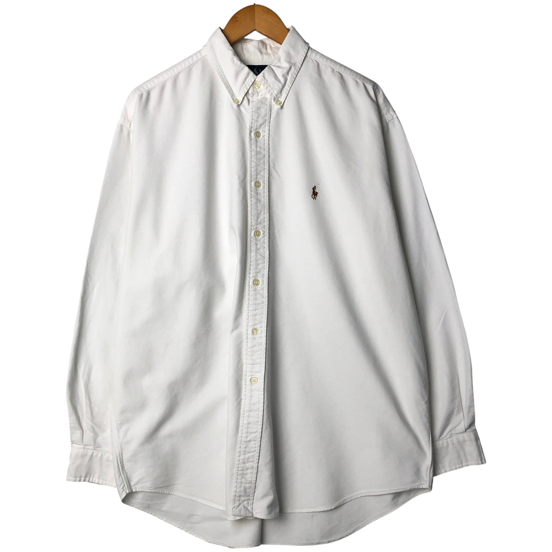 Ralph Lauren BLAKE long sleeve button down shirt, men's XL size cotton white type Vintage Second Hand
