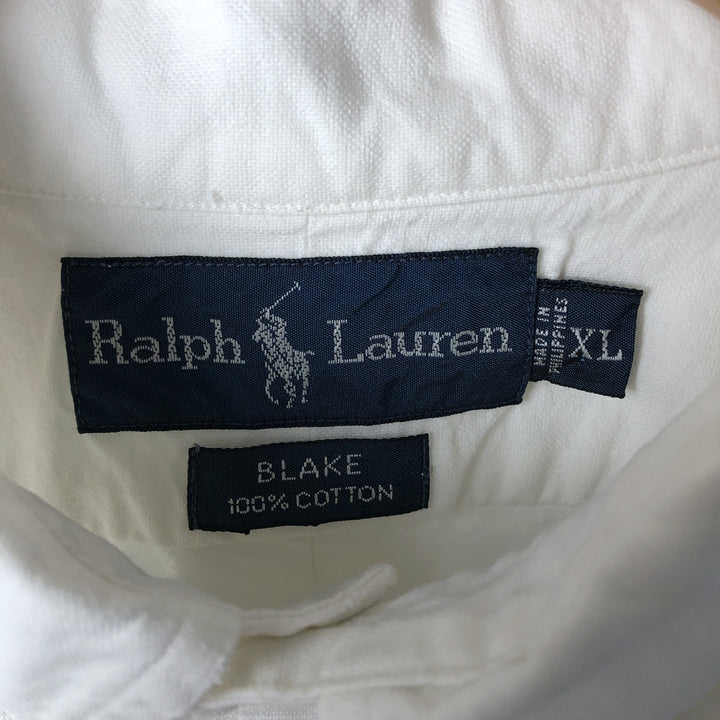 Ralph Lauren BLAKE long sleeve button down shirt, men's XL size cotton white type Vintage Second Hand