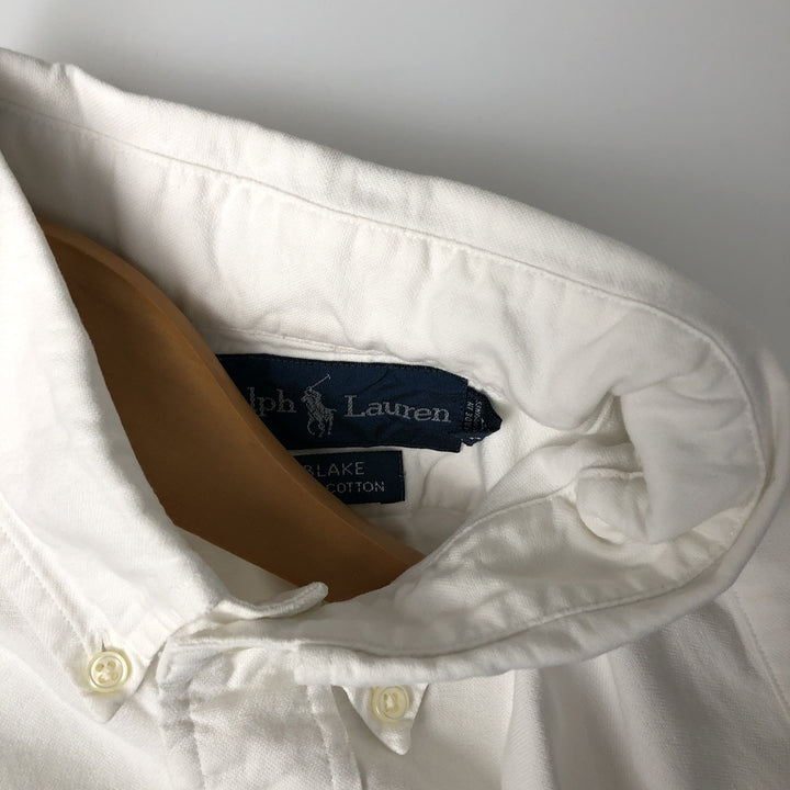 Ralph Lauren BLAKE long sleeve button down shirt, men's XL size cotton white type Vintage Second Hand