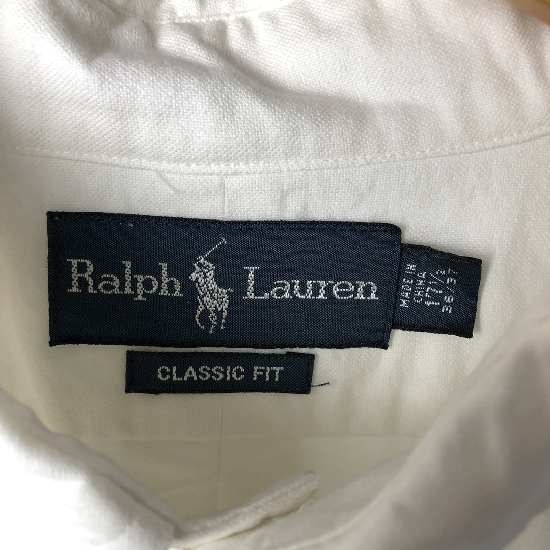 Ralph Lauren Classic Fit Long Sleeve Button Down Shirt Men's XL cotton white type Vintage Second Hand