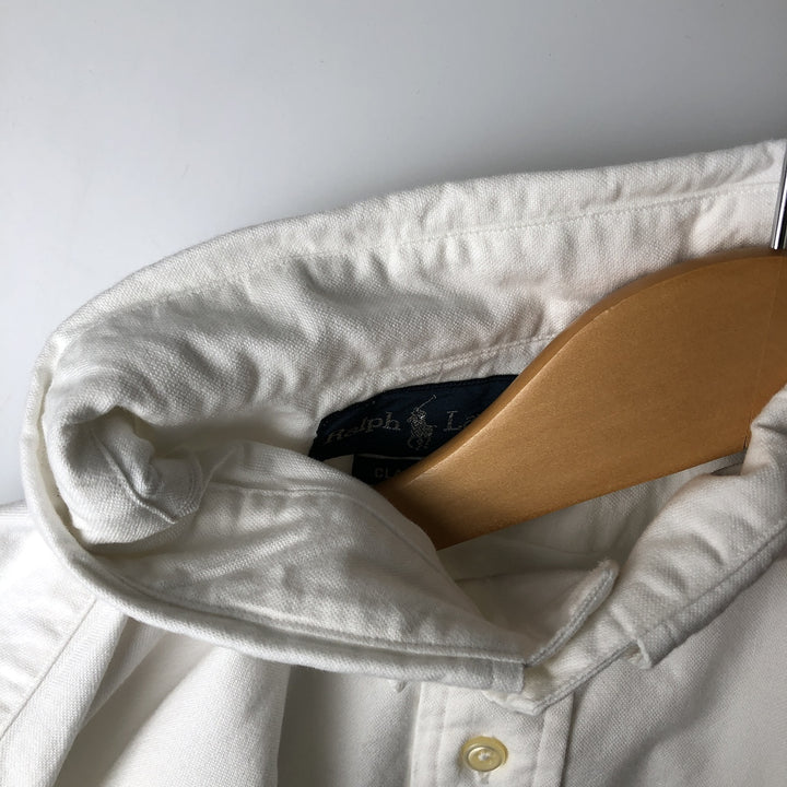 Ralph Lauren Classic Fit Long Sleeve Button Down Shirt Men's XL cotton white type Vintage Second Hand
