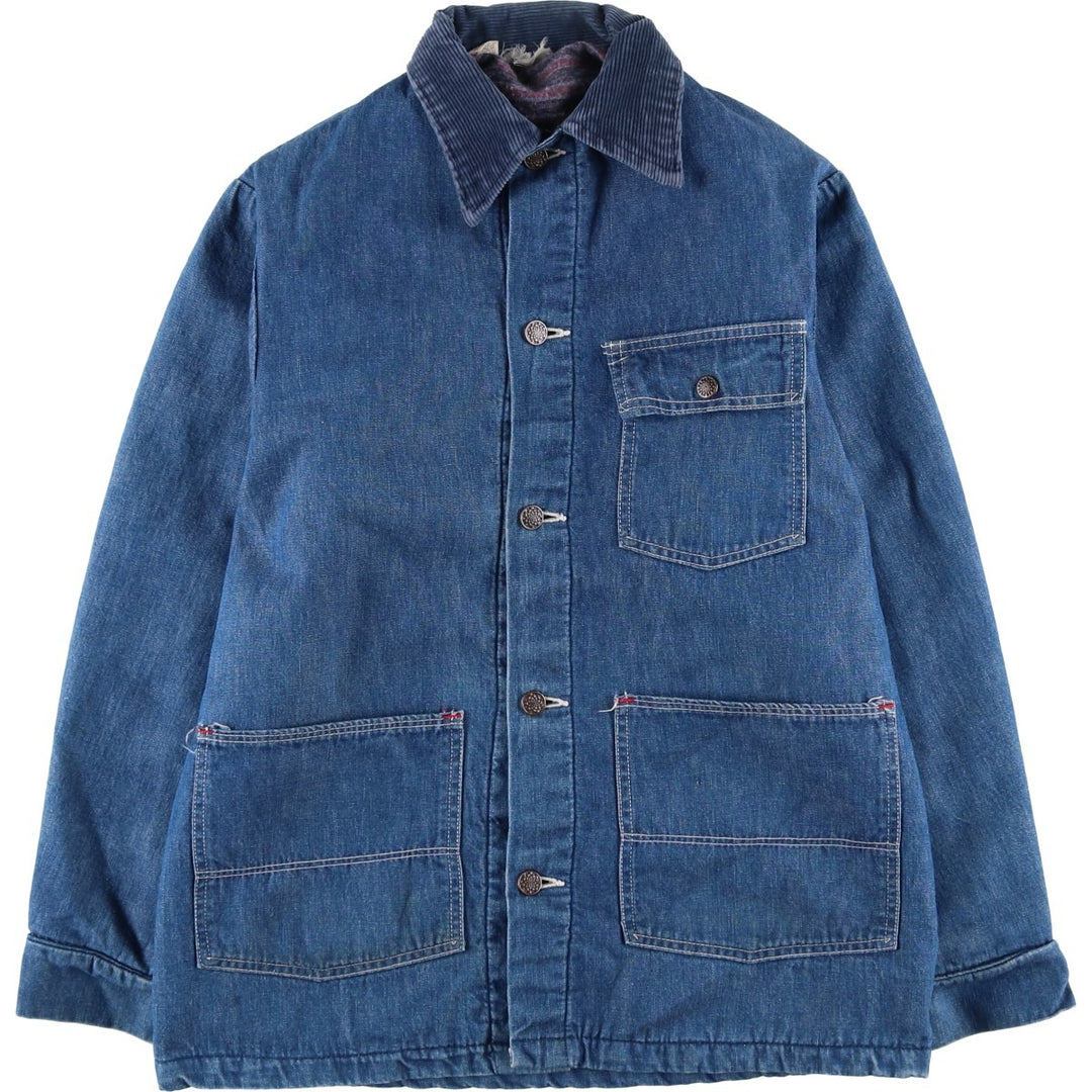 Vintage 70'S denim coveralls, men's size S unclear blue type Vintage Second Hand