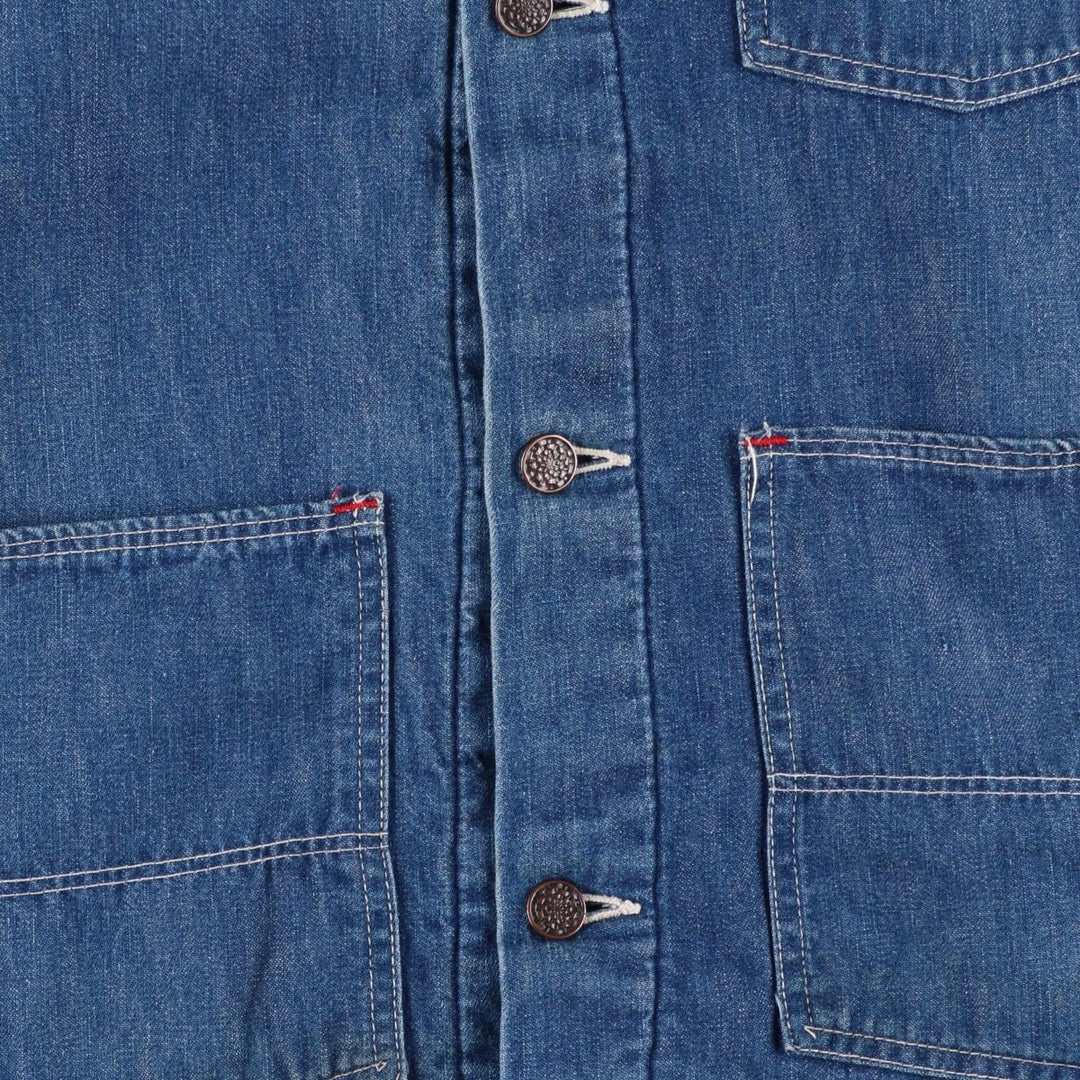 Vintage 70'S denim coveralls, men's size S unclear blue type Vintage Second Hand