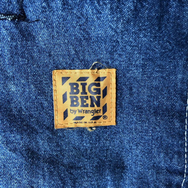 70s~80'S Wrangler BIG BEN denim coveralls made in USA, men's XL size, vintage unclear blue type Vintage Second Hand