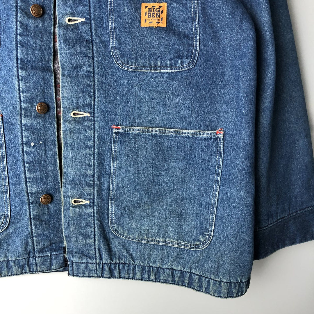 70s~80'S Wrangler BIG BEN denim coveralls made in USA, men's XL size, vintage unclear blue type Vintage Second Hand