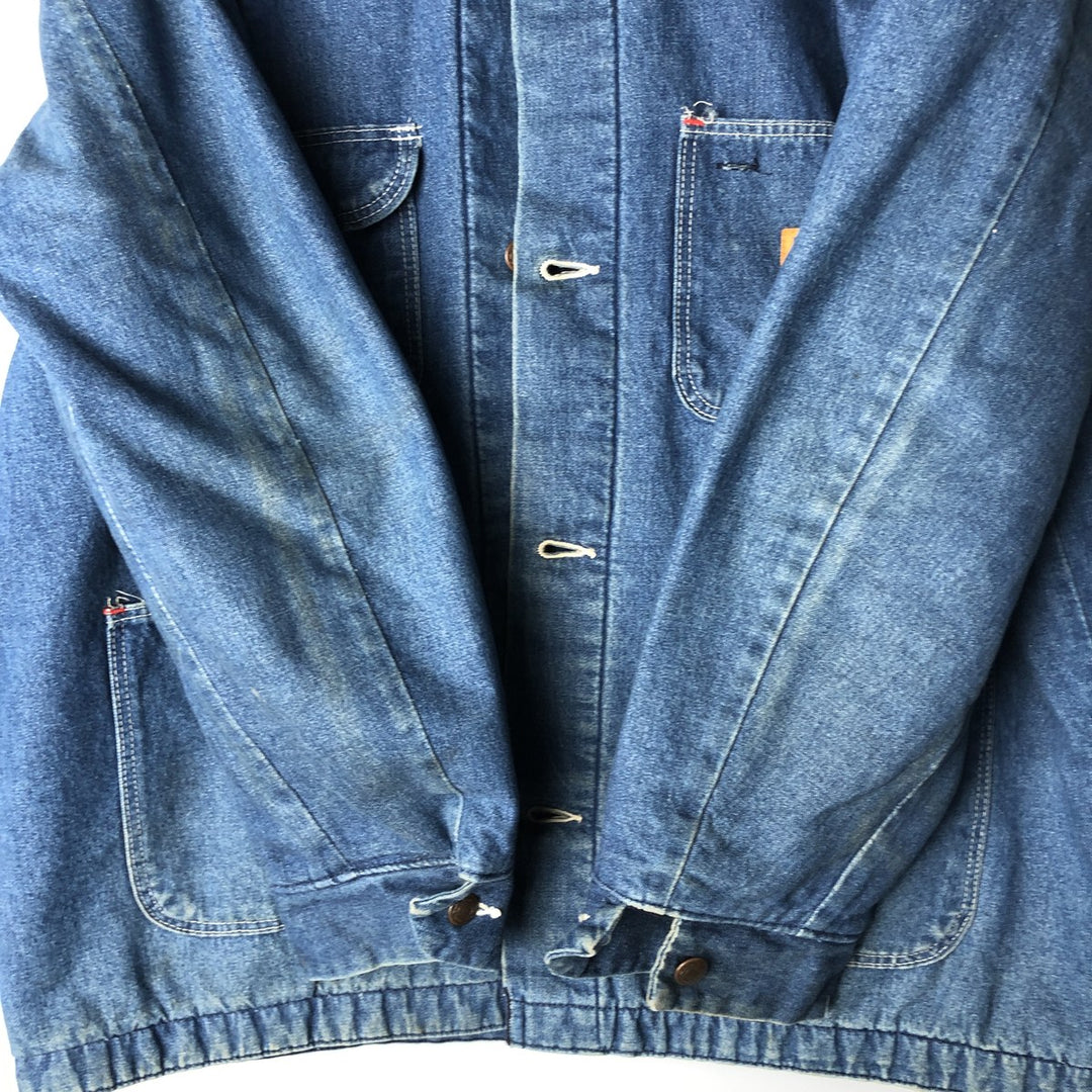 70s~80'S Wrangler BIG BEN denim coveralls made in USA, men's XL size, vintage unclear blue type Vintage Second Hand