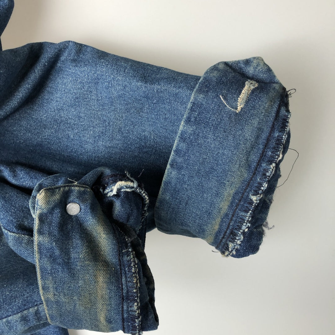 70s~80'S Wrangler BIG BEN denim coveralls made in USA, men's XL size, vintage unclear blue type Vintage Second Hand
