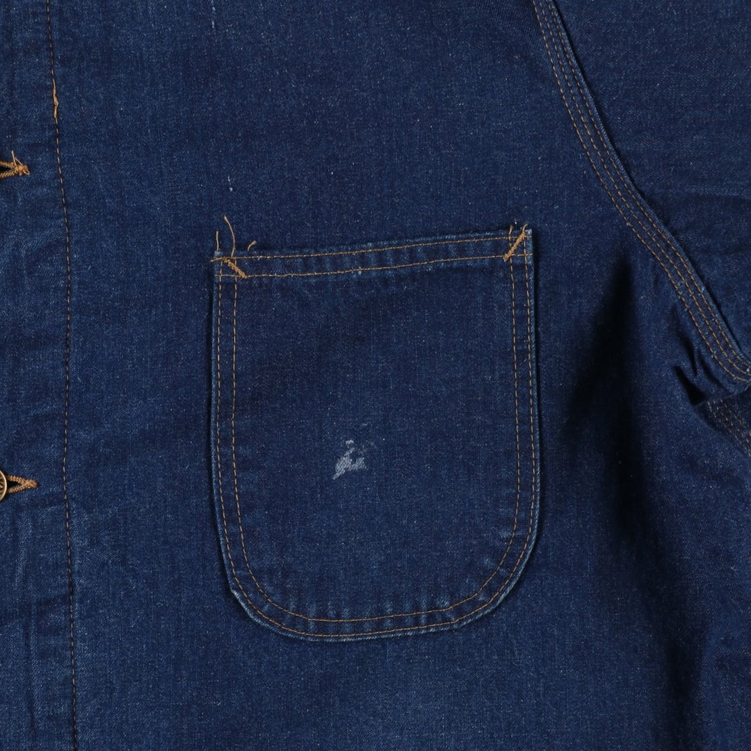 Vintage 1980'S Field Master Bat-Dyed Denim Coverall, Made in USA, Men's XL cotton blue type Vintage Second Hand