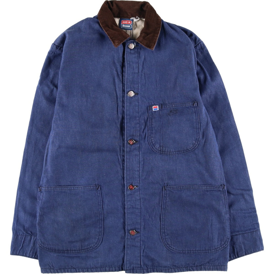 Vintage 70s-80'S BIG B Bat-Dyed Denim Coverall, Men's Size Medium unclear navy blue type Vintage Second Hand