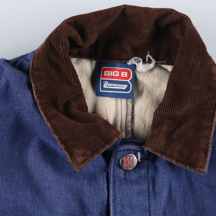 Vintage 70s-80'S BIG B Bat-Dyed Denim Coverall, Men's Size Medium unclear navy blue type Vintage Second Hand