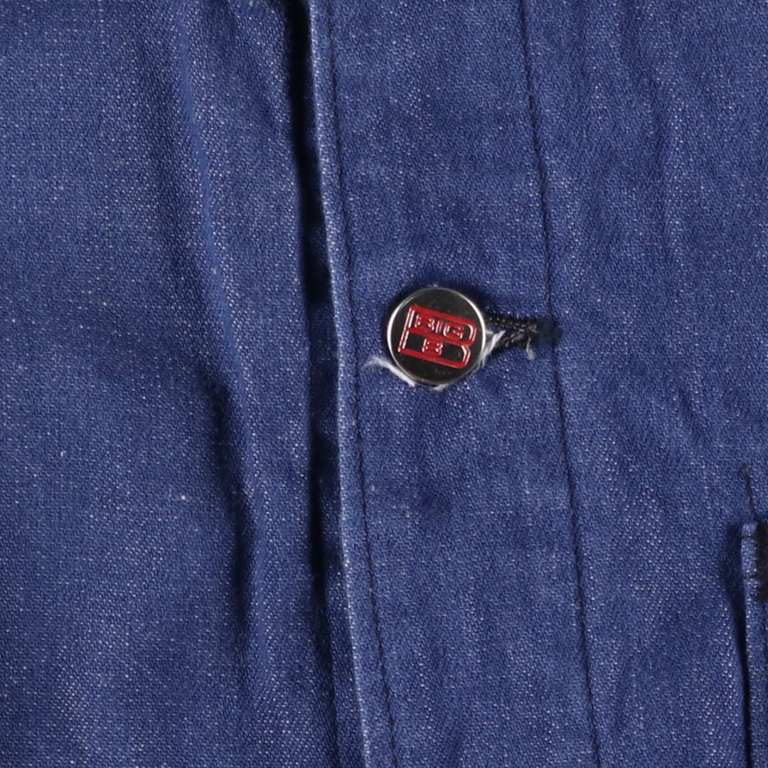 Vintage 70s-80'S BIG B Bat-Dyed Denim Coverall, Men's Size Medium unclear navy blue type Vintage Second Hand