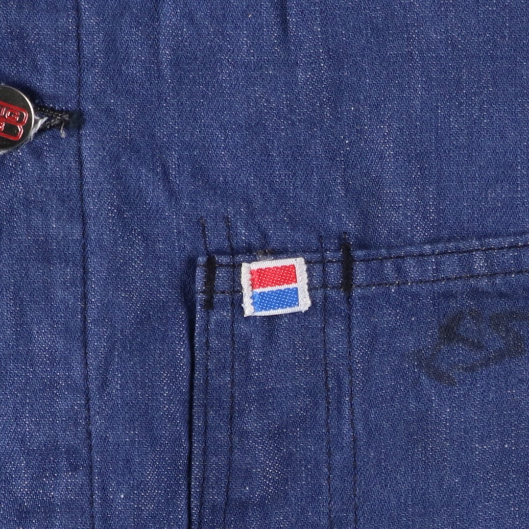 Vintage 70s-80'S BIG B Bat-Dyed Denim Coverall, Men's Size Medium unclear navy blue type Vintage Second Hand
