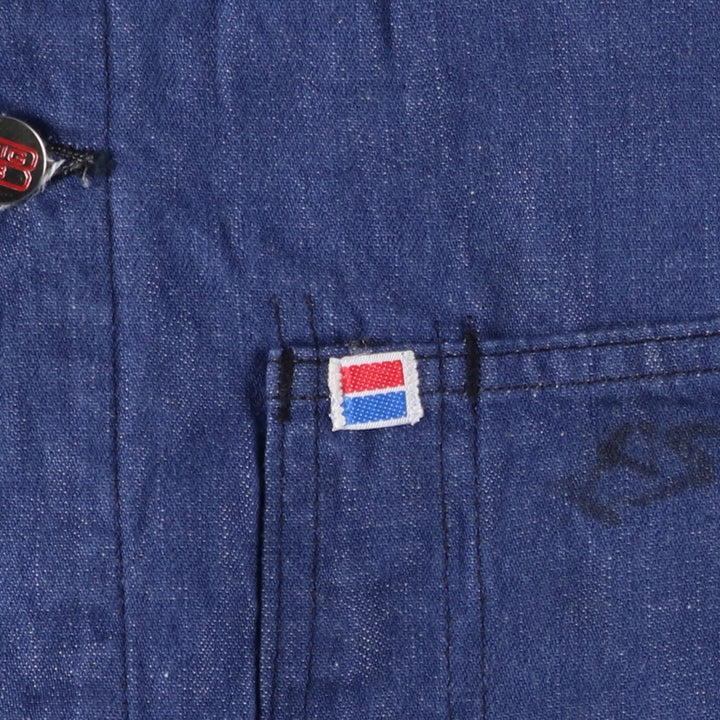 Vintage 70s-80'S BIG B Bat-Dyed Denim Coverall, Men's Size Medium unclear navy blue type Vintage Second Hand