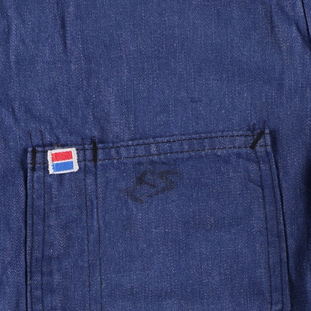 Vintage 70s-80'S BIG B Bat-Dyed Denim Coverall, Men's Size Medium unclear navy blue type Vintage Second Hand