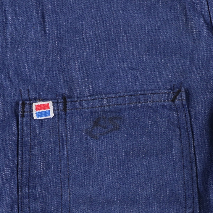 Vintage 70s-80'S BIG B Bat-Dyed Denim Coverall, Men's Size Medium unclear navy blue type Vintage Second Hand