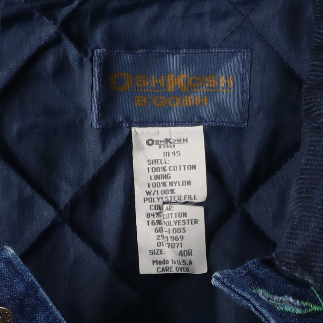 Vintage 70s-80'S Osh Kosh B'GOSH Bat-Dye Padded Denim Coverall, Made in USA, Men's Size L cotton navy blue type Vintage Second Hand