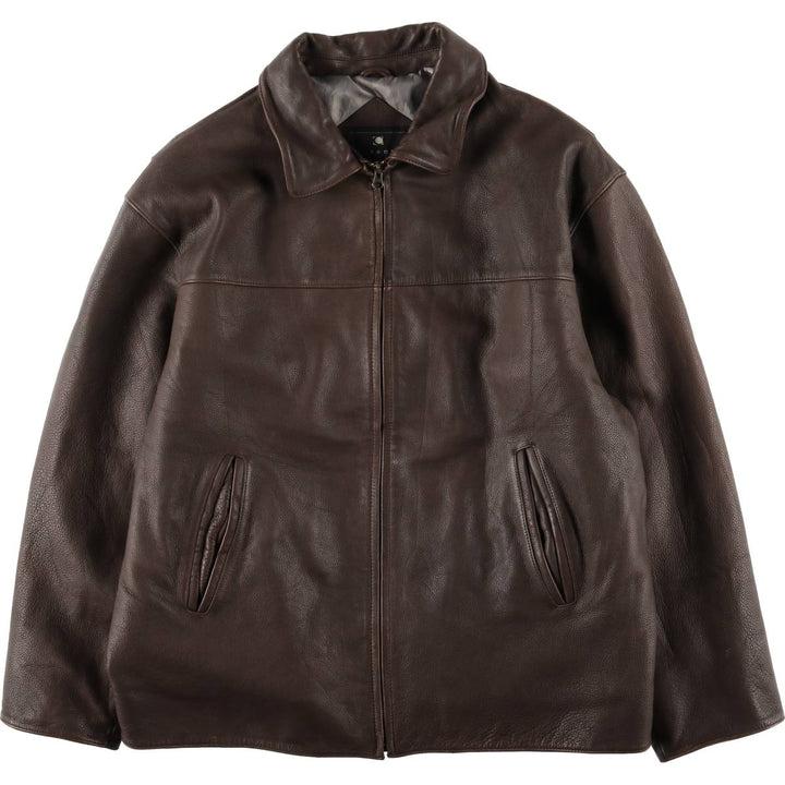 consensus Swing Top Type Padded Leather Blouson Men's XL genuine leather brown type Vintage Second Hand