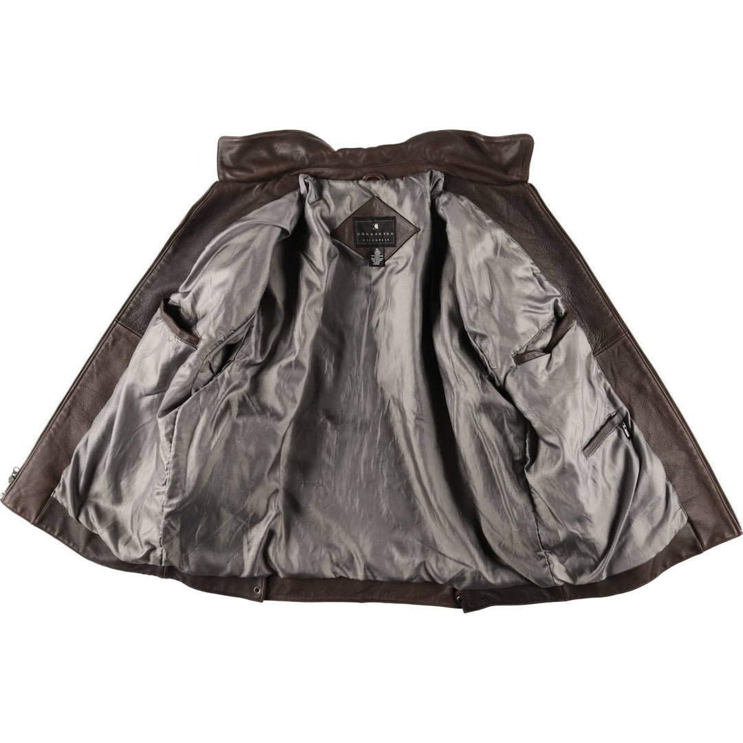 consensus Swing Top Type Padded Leather Blouson Men's XL genuine leather brown type Vintage Second Hand